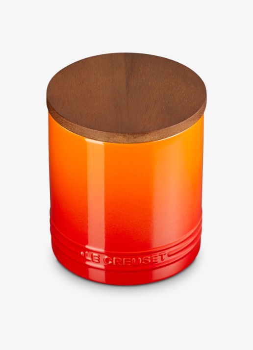 Le Creuset Signature voorraadpot 1,1 liter - voorkant 2 oranjerood