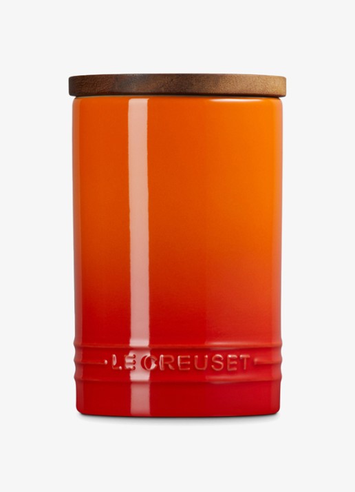 Le Creuset Signature voorraadpot 77 cl - achterkant oranjerood