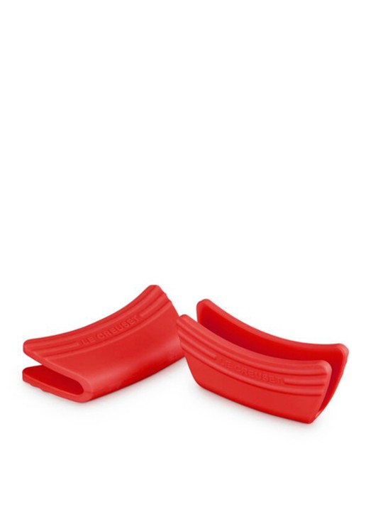 Le Creuset Silicone handvaten set van 2 - voorkant 2 donkerrood