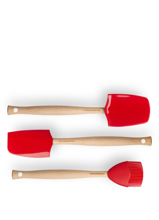 Le Creuset Spatels Premium set van 3  - detail 2 kersenrood / rood