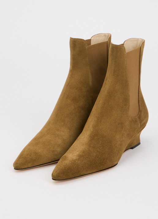 Le Monde Béryl Camille chelsea boot van suède - detail camel