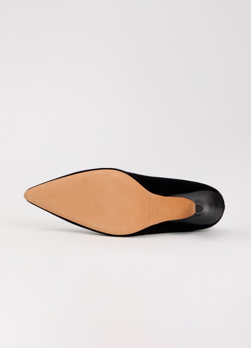 Le Monde Béryl Petra pump van fluweel - detail 5 zwart
