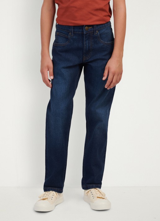 LEE Luke slim fit jeans met stretch - detail 4 donkerblauw