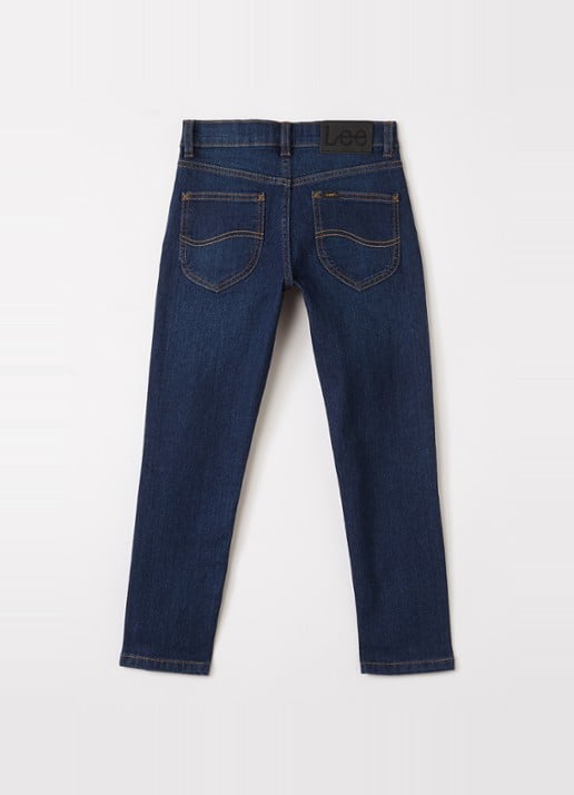 LEE Luke slim fit jeans met stretch - voorkant 2 donkerblauw