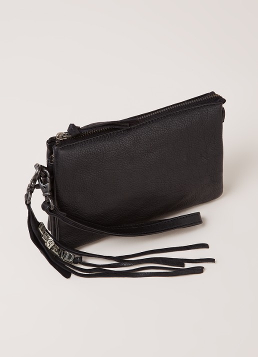 Legend Como crossbodytas van leer - detail 3 zwart