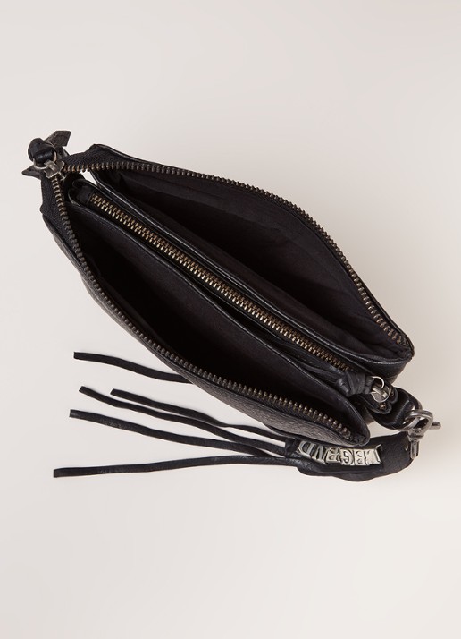 Legend Como crossbodytas van leer - detail 4 zwart