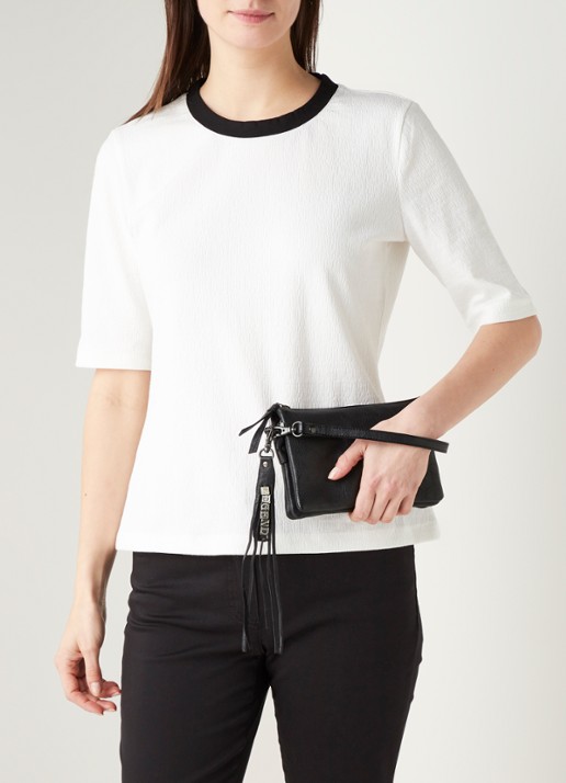Legend Como crossbodytas van leer - voorkant 2 zwart
