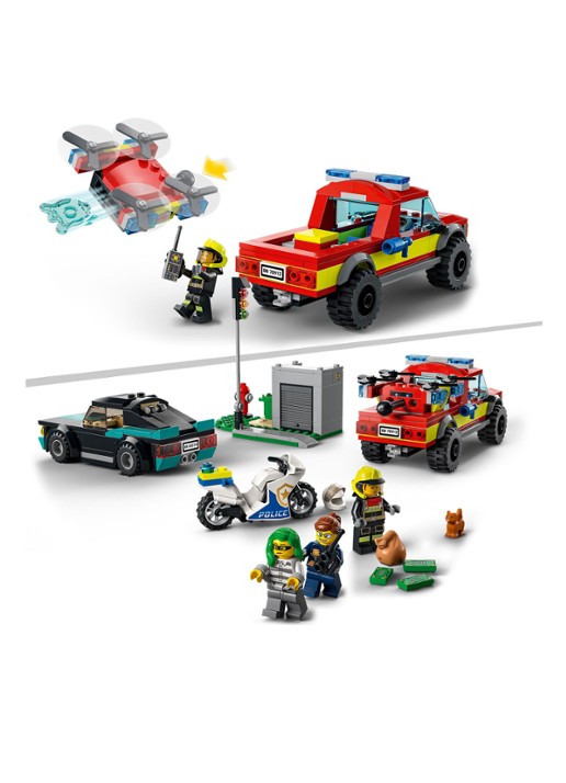 LEGO Brandweer & Politie Achtervolging bouwspeelgoed - 60319 - detail 2 multicolor