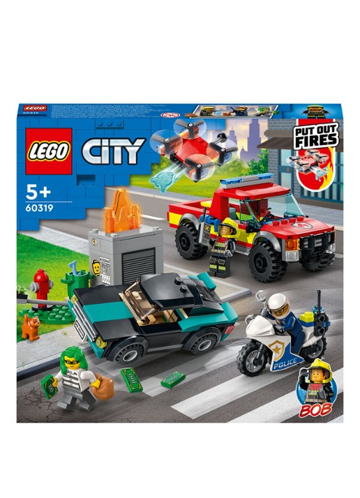 LEGO Brandweer & Politie Achtervolging bouwspeelgoed - 60319 - voorkant 6 multicolor