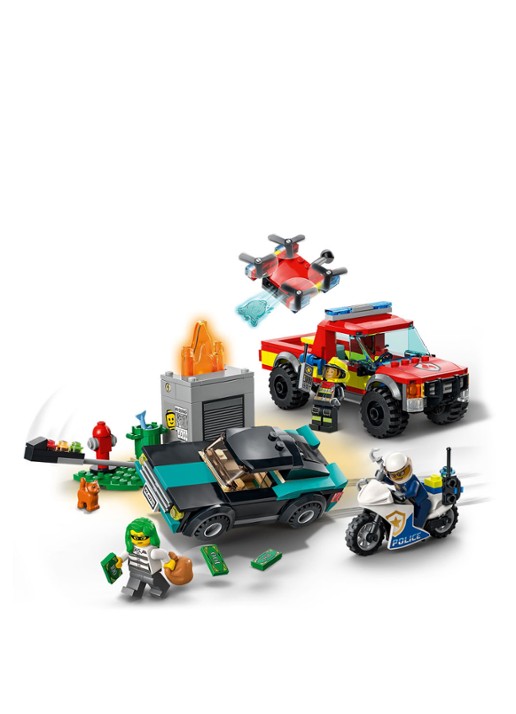 LEGO Brandweer & Politie Achtervolging bouwspeelgoed - 60319 - voorkant 7 multicolor