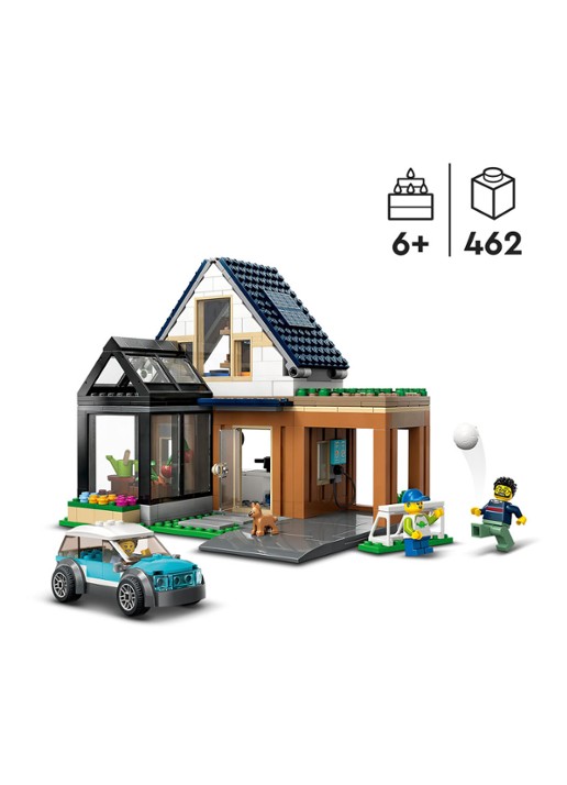 LEGO City Gezinswoning en elektrische auto 60398  - achterkant 3 multicolor