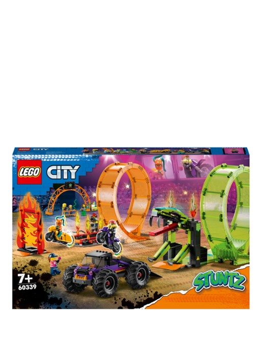 LEGO Dubbele looping stuntarena - 60339 - voorkant multicolor