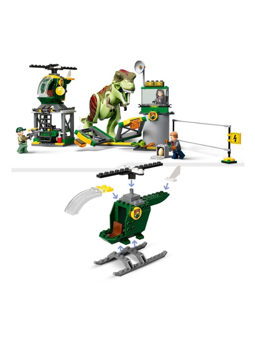 LEGO T. rex dinosaurus ontsnapping - bouwset 76944 - detail 4 multicolor