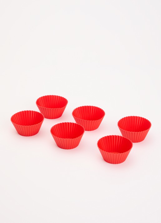 Lékué Bakvorm voor muffins 7 cm set van 6 - detail rood