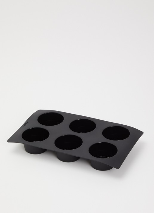 Lékué Siliconen bakvorm voor muffins 6-vaks - voorkant 3 zwart