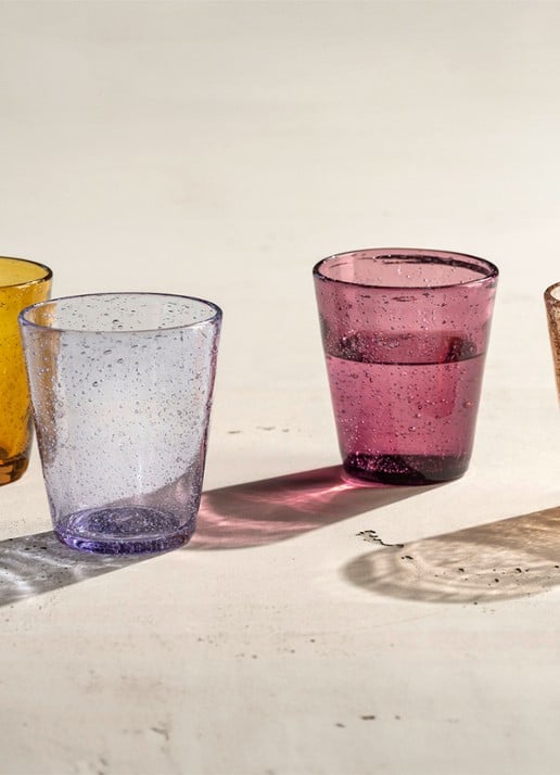 Leonardo Burano drinkglazen 33 cl set van 4 - voorkant 3 multicolor