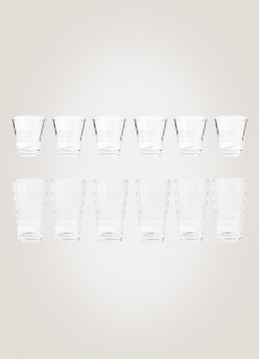 Leonardo Onda longdrink- en whiskyglas 21 cl en 30 cl 12-delig - voorkant 3 transparant