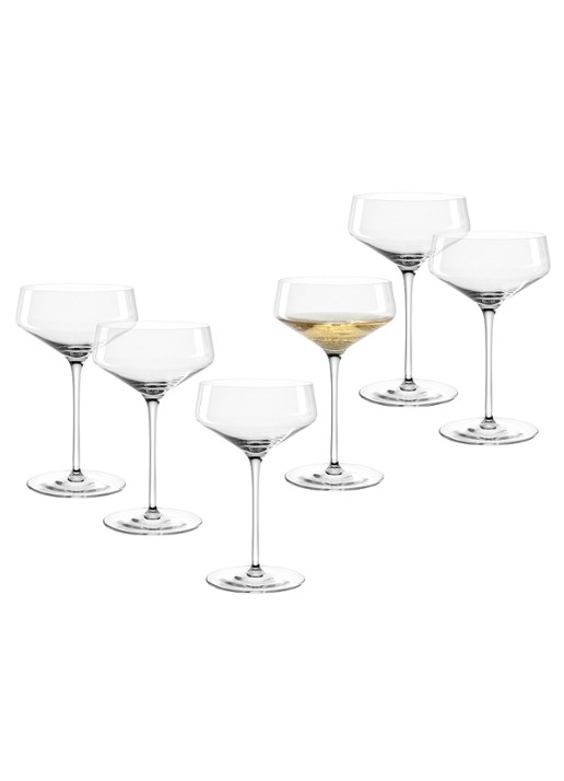 Leonardo Puccini champagneglas 35 cl set van 6  - achterkant transparant