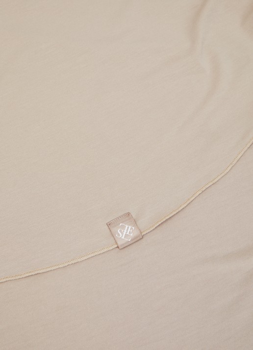 LES Atelier Bamboo Jersey hoofddoek 180 x 82 cm - detail 2 taupe