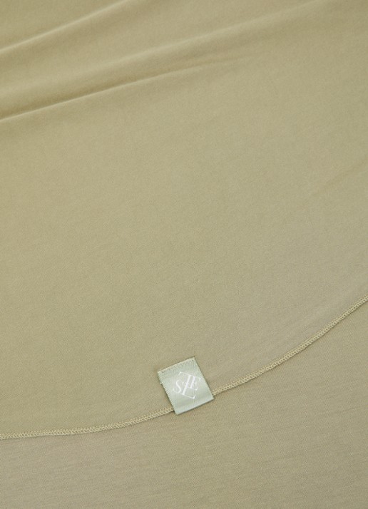 LES Atelier Bamboo Jersey hoofddoek 180 x 82 cm - detail 2 mosgroen