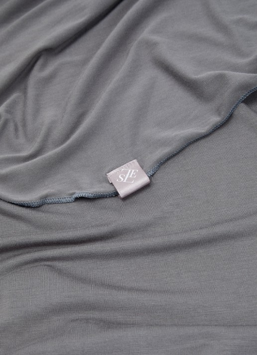 LES Atelier Hoofddoek van jersey 180 x 80 cm - detail 4 grijs