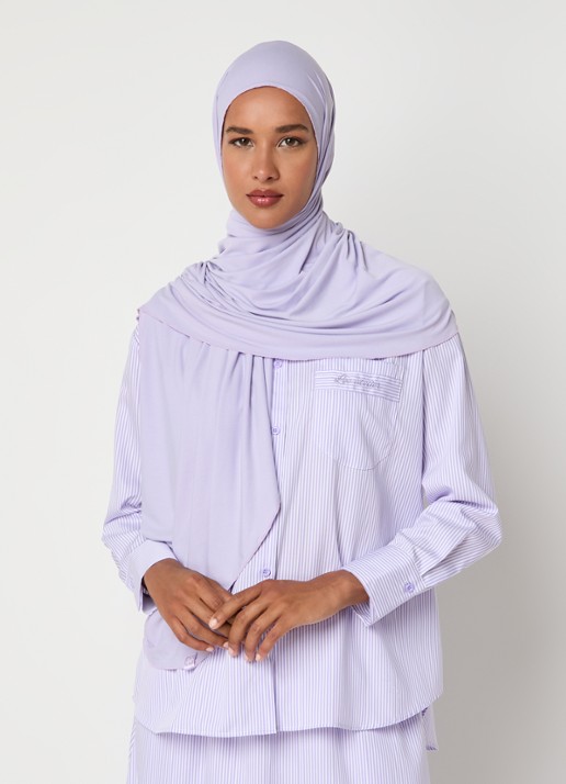 LES Atelier Hoofddoek van jersey 180 x 80 cm - voorkant 2 lila