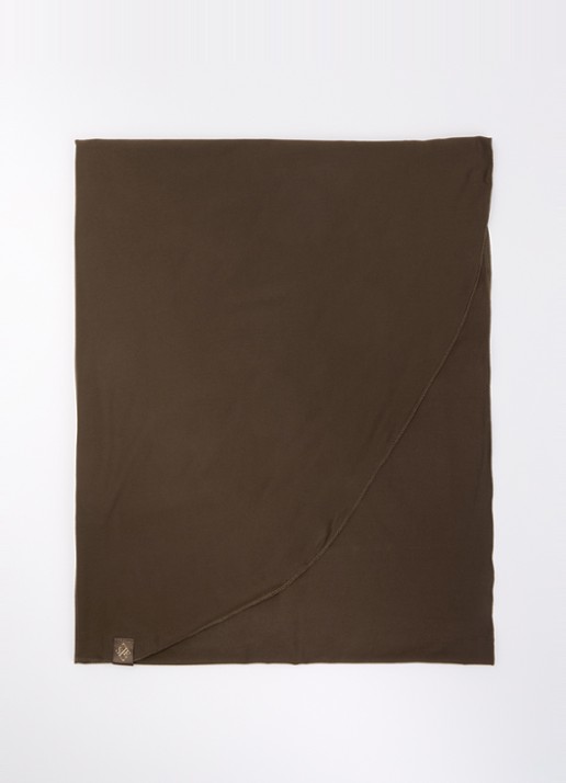 LES Atelier Hoofdoek met logo 180 x 80 cm - voorkant donkerbruin