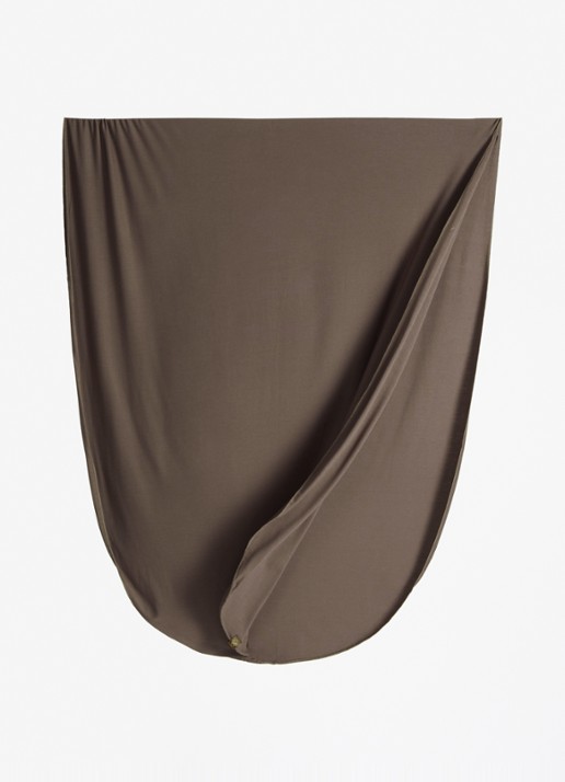 LES Atelier Hoofdoek met logo 180 x 80 cm - detail taupe