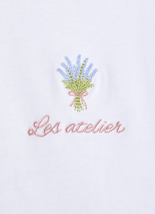 LES Atelier Ilya maxi jurk met borduring - detail 4 wit