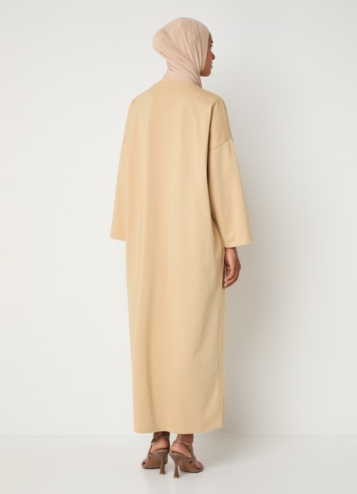 LES Atelier Ilya maxi jurk met borduring - achterkant khaki