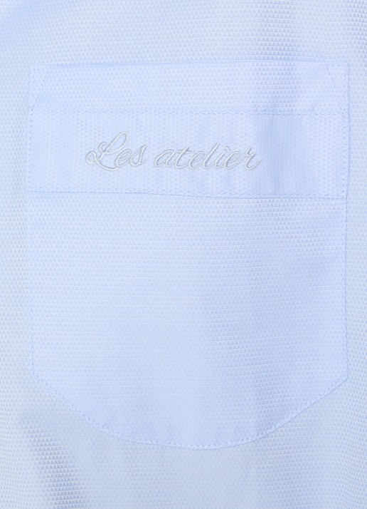 LES Atelier Itri blouse met borstzak - detail 3 lichtblauw