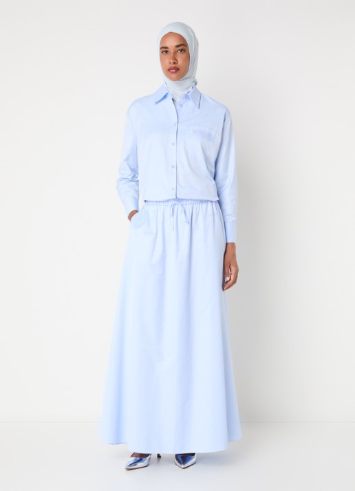 LES Atelier Itri blouse met borstzak - voorkant 5 lichtblauw