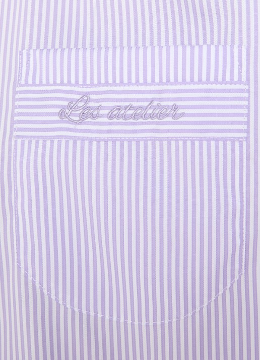 LES Atelier Itri blouse met borstzak - detail 4 lila