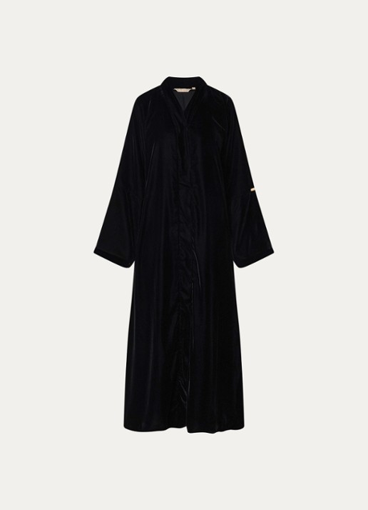 LES Atelier Leona abaya met drukknoopsluiting - voorkant 4 zwart