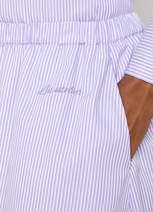 LES Atelier Luna maxi A-lijn rok met steekzakken - detail 4 lila