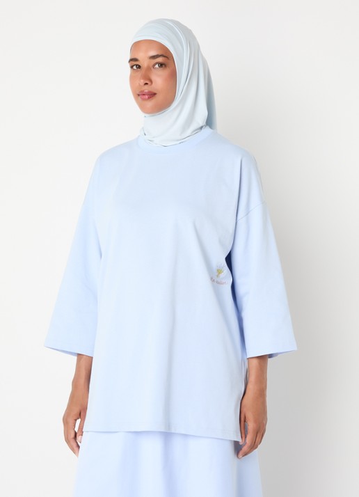 LES Atelier Nada oversized T-shirt met logoborduring