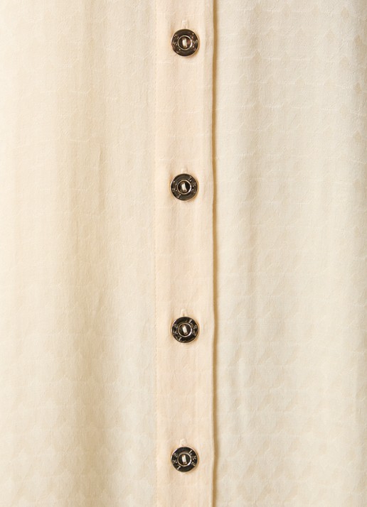 LES Atelier Yolie maxi blousejurk met jacquard dessin - detail 5 lichtgeel