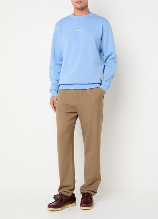 Les Deux Andrew sweater met logoprint - voorkant 3 blauw
