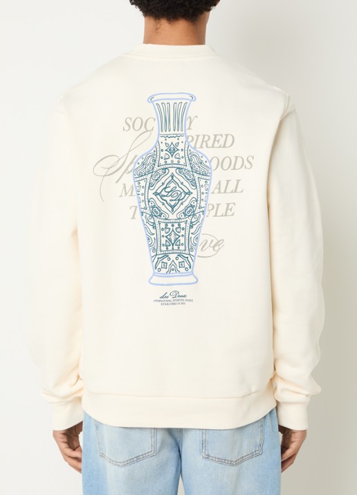 Les Deux Ben sweater met logo- en backprint