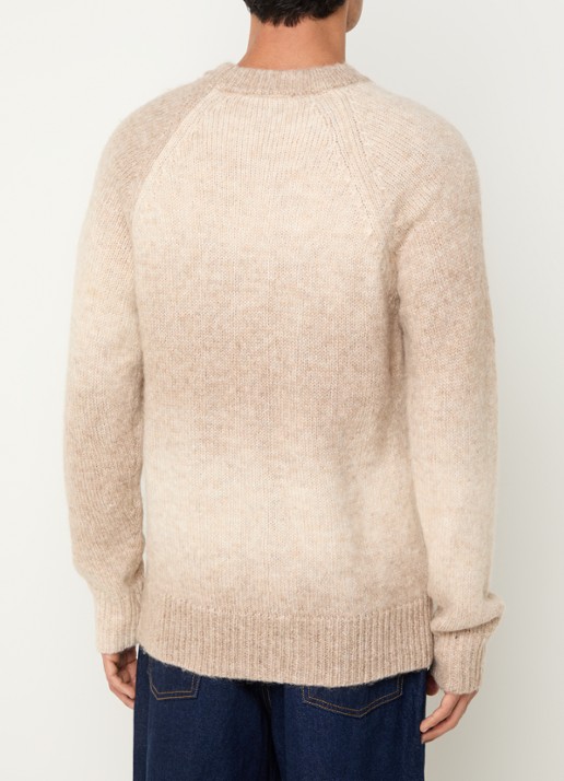 Les Deux Brad grofgebreide trui in wolblend met dip-dye dessin - achterkant 3 zand