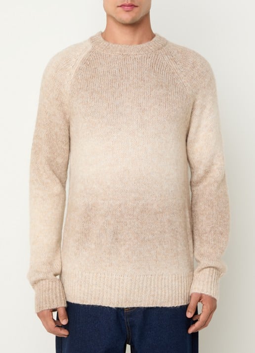 Les Deux Brad grofgebreide trui in wolblend met dip-dye dessin