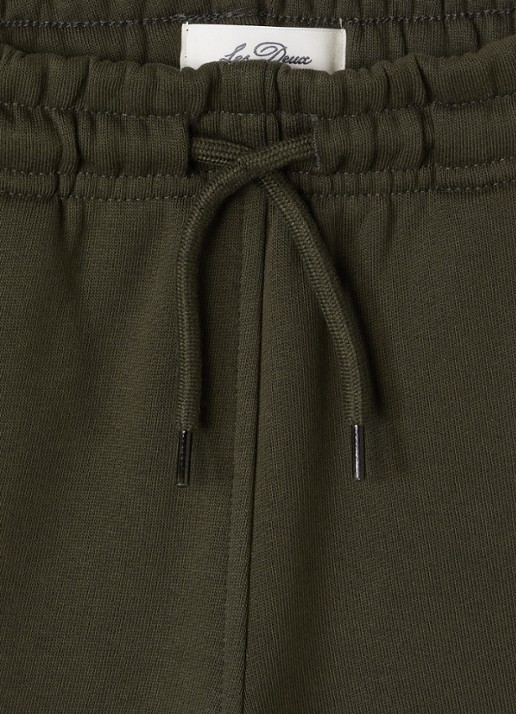 Les Deux College tapered joggingbroek met logo - detail legergroen
