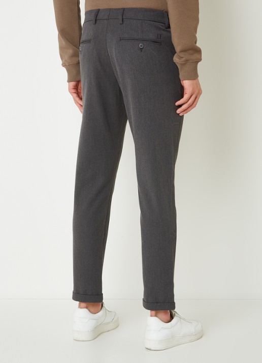 Les Deux Como slim fit pantalon met stretch - achterkant 5 donkergrijs