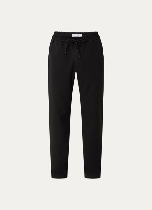 Les Deux Como straight fit pantalon met steekzakken - voorkant 4 zwart