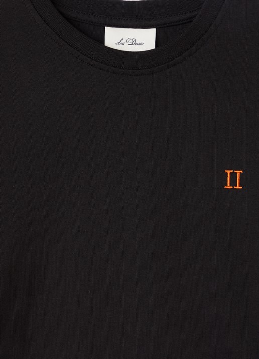 Les Deux Core Contrast longsleeve met logoborduring - detail zwart