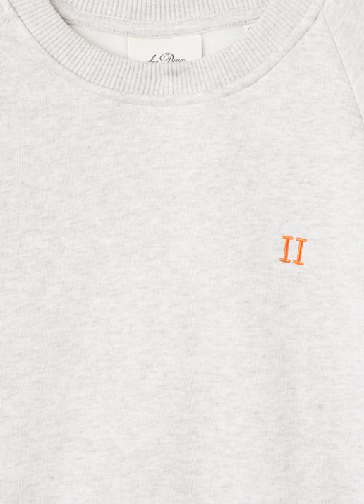 Les Deux Core Contrast sweater met logoborduring - detail lichtgrijs
