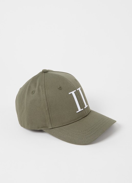 Les Deux Encore baseball pet met logoborduring - voorkant 2 olijfgroen