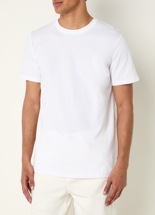 Les Deux Flower T-shirt met logo- en backprint - achterkant wit