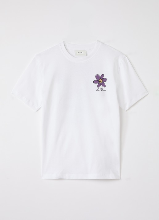 Les Deux Flower T-shirt met logo- en backprint