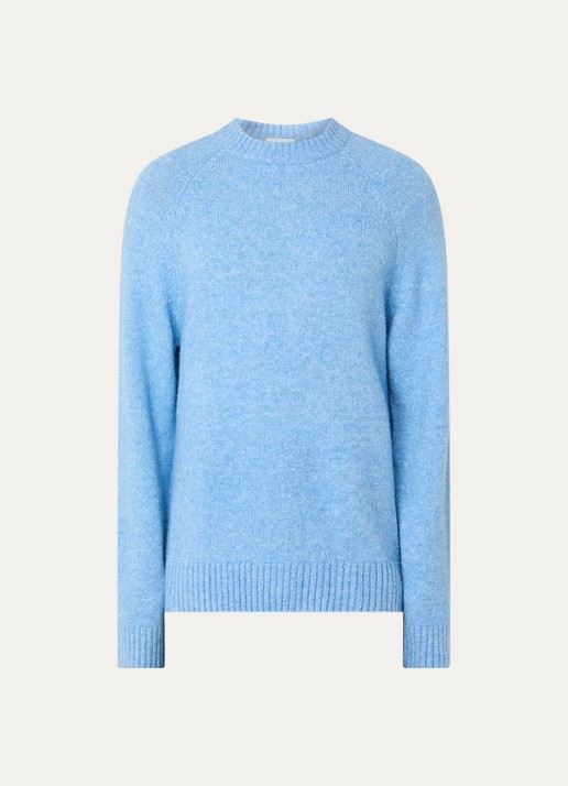 Les Deux Gilbert grofgebreide trui in wolblend - voorkant 2 blauw